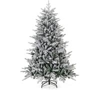CostwaySapin de Noël Artificiel 8 Modes d'Eclairage Lumières LED Multicolores Pointes de Branches en PVC et PE Haute de 186cm