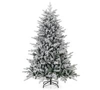 CostwaySapin de Noël Artificiel 8 Modes d'Eclairage Lumières LED Multicolores Pointes de Branches en PVC et PE Haute de 186cm
