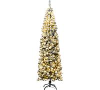 Giantex Sapin de Noël Enneigé 230CM avec 350 Lumières, 641 Aiguilles, Support Pliable G