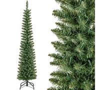 CostwaySapin de Noël Artificiel de 180 Cm Arbre de Noël Pré-Éclairé 390 Branches 180 Lumières Led Blanc Chaud Support en Métal Pliable