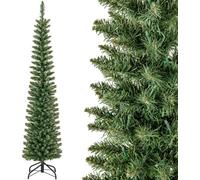 CostwaySapin de Noël Artificiel de 180 Cm Arbre de Noël Pré-Éclairé 390 Branches 180 Lumières Led Blanc Chaud Support en Métal Pliable