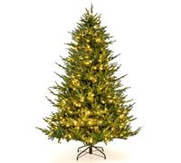 CostwaySapin de Noël Artificiel de 183 cm Arbre de Noël à Charnière avec 788 Branches en PE et PVC 280 Lumières LED Blanc Chaud et 8 Modes d'Éclairage