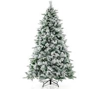 Giantex Sapin de Noël artificiel illuminé structure automatique avec Base en Fer, 180cm Vert G