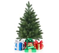 CostwaySapin de Noël Artificiel de Table 60 cm sans Lumières avec 50 Rameaux Matériau PE Pot de Style Rétro Décoration Miniature