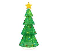 CostwaySapin de Noël Pliable de 190 cm avec 200 Lumières LED Intégrées Arbre de Noël Pré-éclairé Etoile Supérieure Boules de Fourrurel