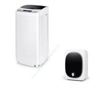 CostwaySèche-Linge Compact 2,5KG Sèche-Linge Portable 800W+Lave-Linges Machine à Laver Automatique Capacité de Lavage 4,5 KG 50 x 50 x 85 CM Gris