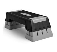 CostwayStepper d'Aérobic Step de Fitness 3 Hauteur Réglable avec Rehausseurs Coussinets Antidérapants Poids Supporté 150 kg Gris