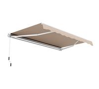 CostwayStore Banne à Manivelle 4 x 25 m Auvent de Terrasse Rétractable Toile en Polyester Manivelle Manuelle Cadre en Aluminium Robuste