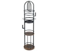 CostwaySupport de Bijoux sur Pied Rotatif à 360° Présentoir à Bijoux avec Porte-Boucles d'Oreilles Colliers et 3 Étagères Arbre de Rangement Brun