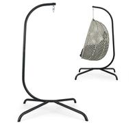 CostwaySupport de Chaise Suspendue en Métal Résistant Hamac Support en C avec Crochet à Ressort et Rotation à 360° Capacité de Charge 180 KG Noir