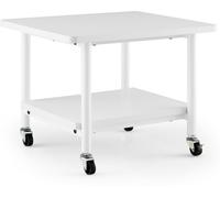 CostwaySupport d'Imprimante à 2 Niveaux Meuble Imprimante avec 4 Roues & Étagère de Rangement pour Dossier Organisateur de Stockage Blanc