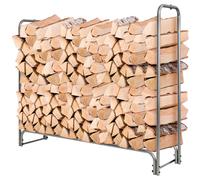 CostwaySupport pour Bois de Chauffage Support de Bûches avec Housse en PVC 600D Imperméable Hauteur de 122,5CM Intérieur et Extérieur Noir