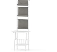 CostwaySupport pour Lecteur de Disques à 5 Niveaux avec Étagère d'Affichage pour Vinyles Table pour Lecteur de Disques Support Blanc