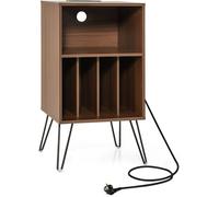 CostwaySupport pour Tourne-Disque à 3 Niveaux Station de Charge Noyer