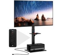 CostwaySupport TV au Sol avec Prise Secteur Support Universel pour TV de 32-70 Pouces Jusqu'à 50kg Inclinable Réglable en Hauteur Noir