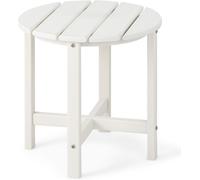 COSTWAY Table Basse de Jardin en HDPE Dia. 16 x H46 CM Anti-UV Charge max.:100 KG Table d’Appoint Intérieur, Extérieur Blanc