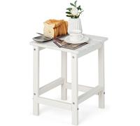 CostwayTable Basse de Jardin en HDPE L36 x P36 x H47 CM Anti-UV Charge max.:100 KG Table d Appoint Intérieur Extérieur Blanc