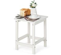 CostwayTable Basse de Jardin en HDPE L36 x P36 x H47 CM Anti-UV Charge max.:100 KG Table d?Appoint Intérieur Extérieur Blanc