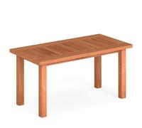 CostwayTable Basse en Bois Massif Table de Jardin avec Plateau Spacieux à Lattes Pieds Solides Bout de Canapé Rectangulaire Naturel