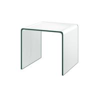 CostwayTable Basse en Verre Trempé Table Console Transparente et Patins Antidérapants able d'Appoint Intégrée en Verre pour Salon Bureau