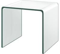 CostwayTable Basse en Verre Trempé Table Console Transparente et Patins Antidérapants able d'Appoint Intégrée en Verre pour Salon Bureau