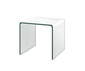 CostwayTable Basse en Verre Trempé Table Console Transparente et Patins Antidérapants able d'Appoint Intégrée en Verre pour Salon Bureau