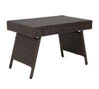 CostwayTable Basse Pliante en Rotin 60 x 40 x 40 CM Table d'Appoint avec Coussinets de Pied Réglables pour Jardin/Salon/Terrasse