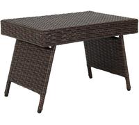 CostwayTable Basse Pliante en Rotin 60 x 40 x 40 CM Table d'Appoint avec Coussinets de Pied Réglables pour Jardin/Salon/Terrasse