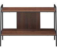 CostwayTable Console 89x43x60 CM Meuble TV en Bois à 2 Niveaux pour Téléviseurs Jusqu'à 81,2 CM Capacité de Poids Total 35 KG Noyer