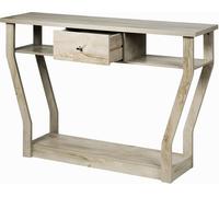 CostwayTable Console en MDF avec un Tiroir et 3 Compartiments pour Rangemen-Table d'Appoint pour Couloir Salon Entrée 120x30x81cm Gris