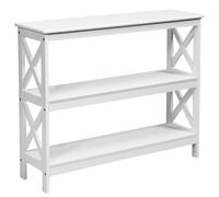 CostwayTable Console Table de Canapé Style Industriel 100 x 33 x 80 CM avec 2 Étagère de Rangement Blanc