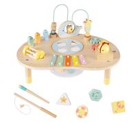 CostwayTable d'Activité pour Enfants Jouet Sensoriel Montessori Dès 12 Mois+ avec Labyrinthe à Perles Jeu de Pêche Xylophone Boîte à Musique