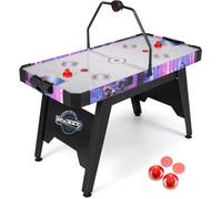 CostwayTable d'Air Hockey Table de Jeu d'Arcade avec Puissant Moteur 12V et Tableau de Score Numérique LED Comprend 2 Propulseurs et 2 Palets Blanc