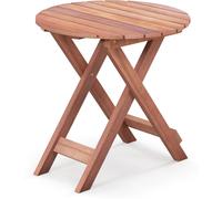 CostwayTable D'appoint en Bois Table D'extrémité Pliante avec Plateau à Lamelles et Structure Robuste en Forme de X Table Basse avec Poignée de Levage