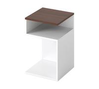 CostwayTable d'Appoint en Forme ?S? avec 2 Casiers Ouverts Noyer