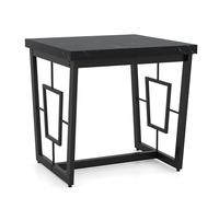 CostwayTable d'Appoint Moderne avec Plateau Imitation Marbre et Structure Métallique Robuste Table de Chevet avec Base en Forme de H Noir