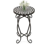 CostwayTable d'Appoint Ronde de Jardin avec Plateau Mosaïque en Carreaux de Céramique Table Basse d'Extérieur pour Balcon Piscine
