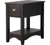 CostwayTable d'Appoint, Table de Chevet avec Tiroir Pieds en Bois d'Hévéa Bout de Canapé Rétro pour Chambre Salon 56 x 33 x 58,5 cm Café