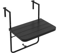 CostwayTable de Balcon Suspendue en HIPS et Métal Pliable avec Hauteur Réglable à 3 Niveaux Revêtement Antirouille Charge 30KG