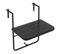 CostwayTable de Balcon Suspendue en HIPS et Métal Pliable avec Hauteur Réglable à 3 Niveaux Revêtement Antirouille Charge 30KG