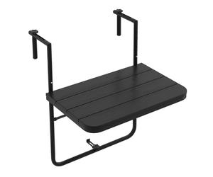 CostwayTable de Balcon Suspendue en HIPS et Métal Pliable avec Hauteur Réglable à 3 Niveaux Revêtement Antirouille Charge 30KG