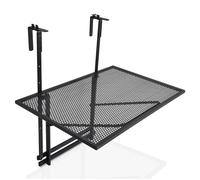 CostwayTable de Balcon Suspendue Table de Jardin Rabattable Hauteur Réglable sur 5 Niveaux Anti-rouille Noir