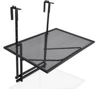 CostwayTable de Balcon Suspendue Table de Jardin Rabattable Hauteur Réglable sur 5 Niveaux Anti-rouille Noir