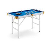 CostwayTable de Billard Pliable 122 Cm avec Ensemble D'accessoires Table de Jeu Billard Portable avec 2 Queues 2 Craies 16 Boules Bleu