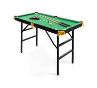 CostwayTable de Billard Pliable 122 Cm avec Ensemble D'accessoires Table de Jeu Billard Portable avec 2 Queues 2 Craies 16 Boules Vert
