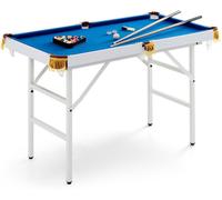 CostwayTable de Billard Pliable 122 Cm avec Ensemble D'accessoires Table de Jeu Billard Portable avec 2 Queues 2 Craies 16 Boules Bleu