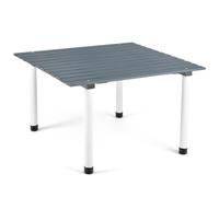 CostwayTable de Camping Pliante en Bois de Sapin 69x69x42 CM Sac de Transport Plateau Enroulable Plage Pêche Pique-nique Gris