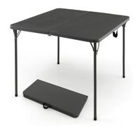 CostwayTable de Camping Pliante Table de Pique-Nique Portable avec Plateau en HDPE Résistant aux Intempéries et Cadre en Métal Antirouille Gris