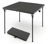 CostwayTable de Camping Pliante Table de Pique-Nique Portable avec Plateau en HDPE Résistant aux Intempéries et Cadre en Métal Antirouille Gris