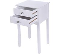 CostwayTable de Chevet avec 2 Tiroirs et Dispositif Anti-basculement 40 x 32 x 75 cm pour Chambre/Salon/Entrée/Couloir Blanc